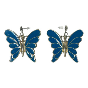 Vintage Blue Butterfly Earrings