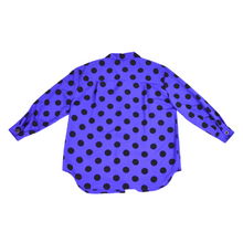 Load image into Gallery viewer, Vintage Purple Polka Dot Blouse