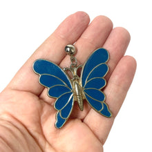 Load image into Gallery viewer, Vintage Blue Butterfly Earrings