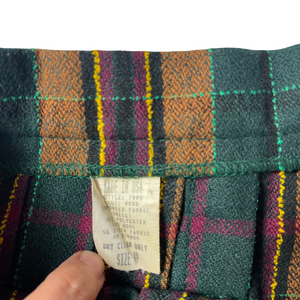 Vintage Plaid Skirt Brown/Green