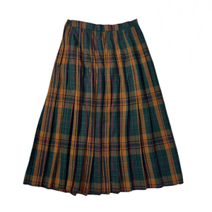 Vintage Plaid Skirt Brown/Green