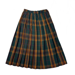 Vintage Plaid Skirt Brown/Green