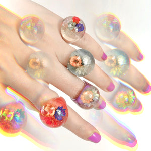 Vintage Bubble Ring Clear