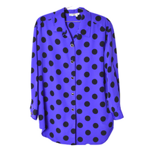Load image into Gallery viewer, Vintage Purple Polka Dot Blouse