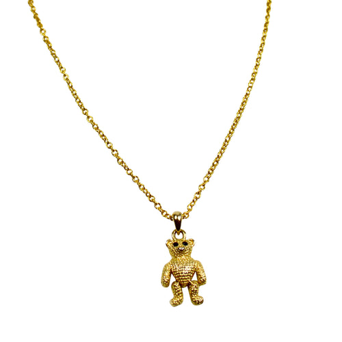 Golden Bear Pendant Necklace