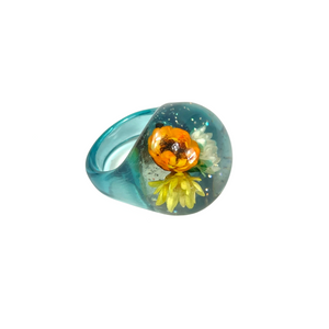 Vintage Bubble Ring Blue