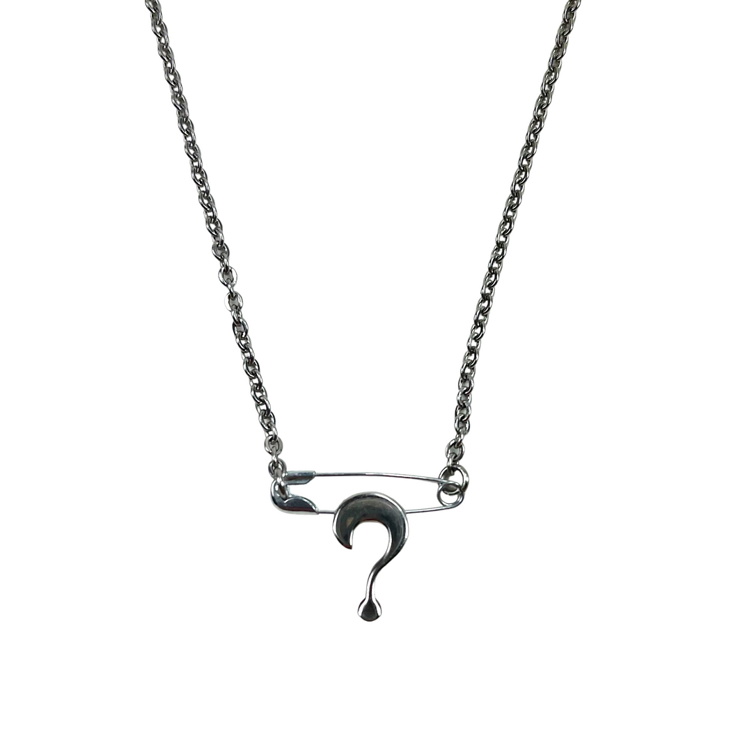 Safety Pin Question Mark Necklace